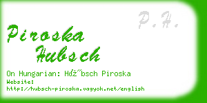 piroska hubsch business card